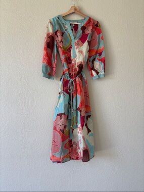 Etcetera Women's Multicolor Floral Print Midi Dress